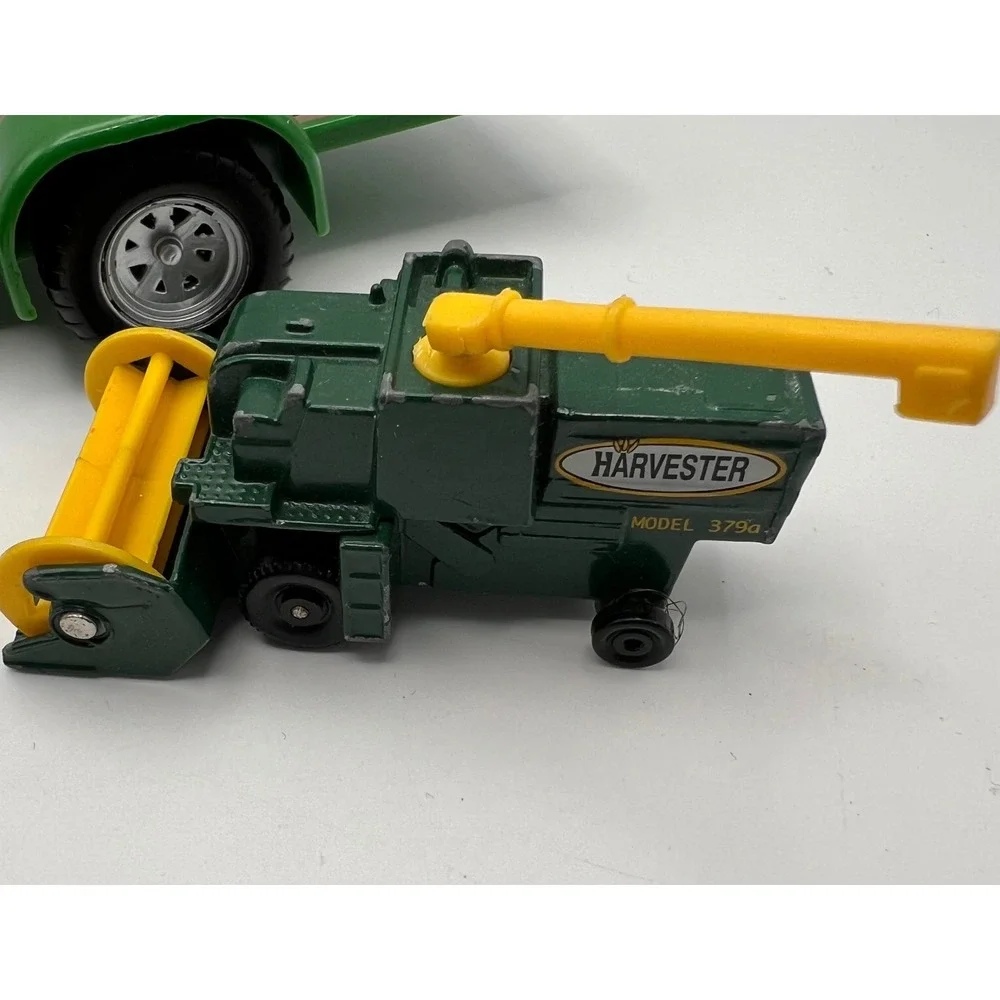 John Deere Vehicles and Equipment Toy Lot of 3 Harvester, Trailer, Ewell Tractor